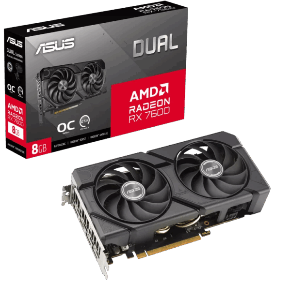 TARJETA DE VIDEO ASUS DUAL AMD RADEON RX 7600 EVO OC EDITION 8GB